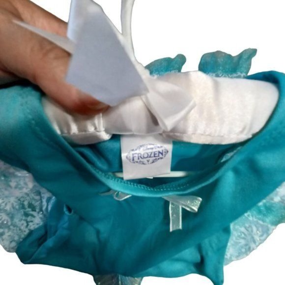 Disney Frozen Elsa Costume Dress Leggings Tutu Shoes Size Child Small 4-6 - Picture 14 of 14